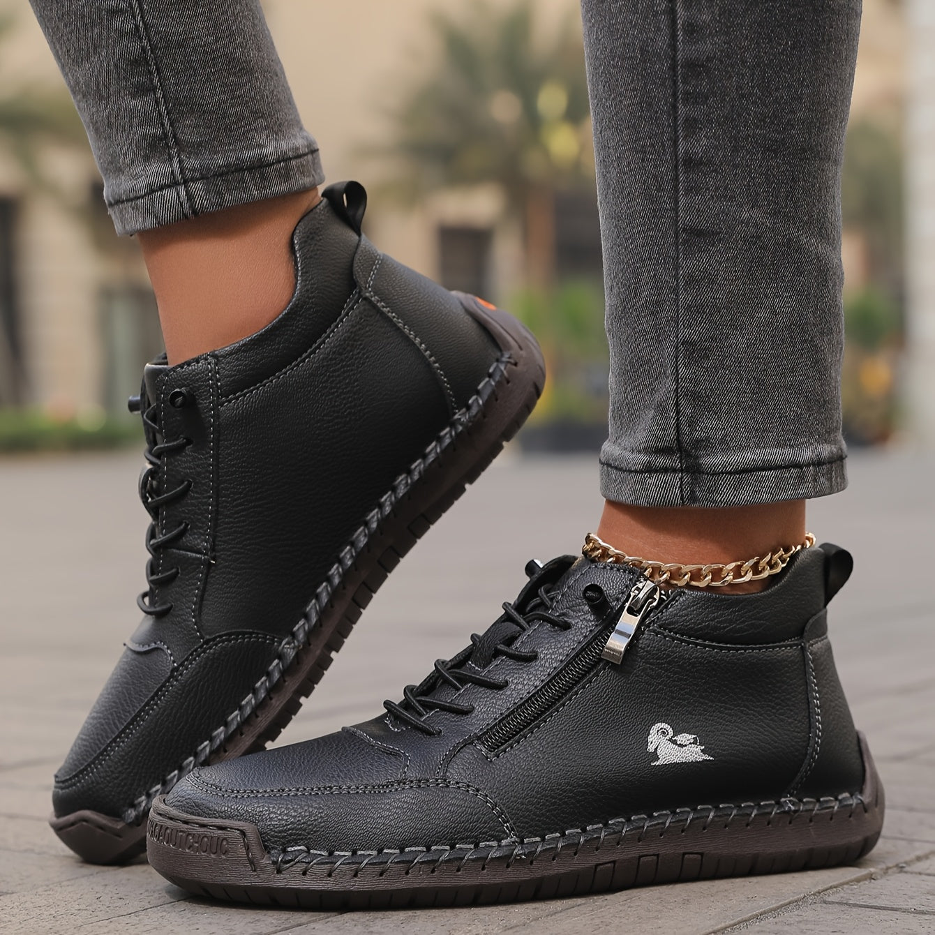 Flora Zapatos ortopédicos cómodos con cremallera