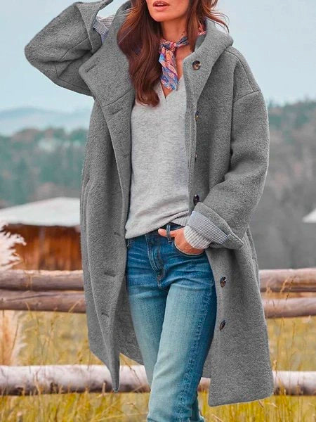 Abrigo de invierno oversize con botonera