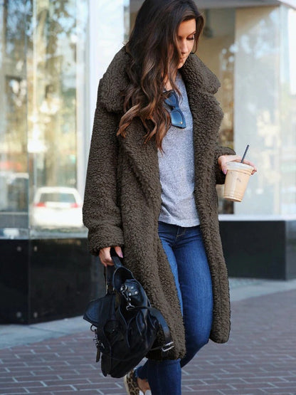 Abrigo de invierno para mujer estilo teddy, cálido y suave.