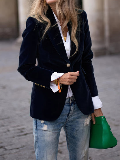 Chaqueta clásica entallada para mujer con botones