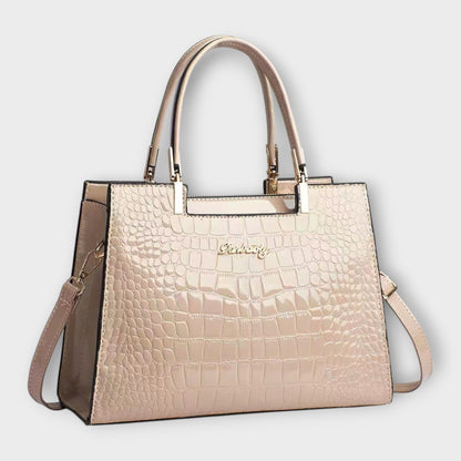 Bolso de mano con patrón de piel
