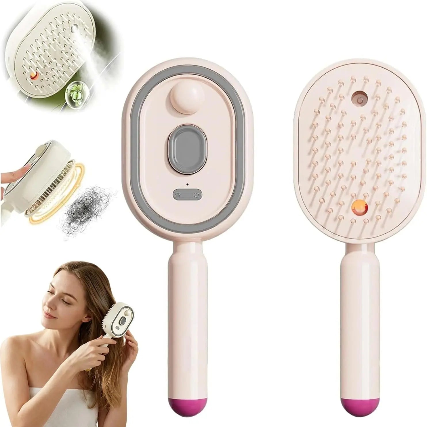 2026 New Electric Steam Brush, Electric Steam Brushs for Hair, Rechargeable Steam Hair Straightener, Detangling Steams Brush, Reduce Frizz, Nourishes Hairs, Anti-Static
