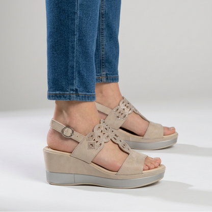 Rachele - Sandalia cómoda para mujer con cuña