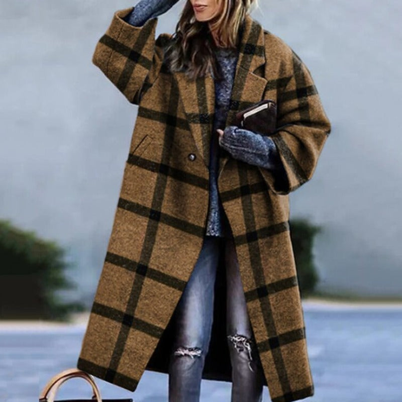 Gabardina larga para mujer, cálida y acogedora para el invierno