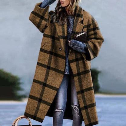 Gabardina larga para mujer, cálida y acogedora para el invierno