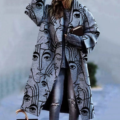 Gabardina larga para mujer, cálida y acogedora para el invierno
