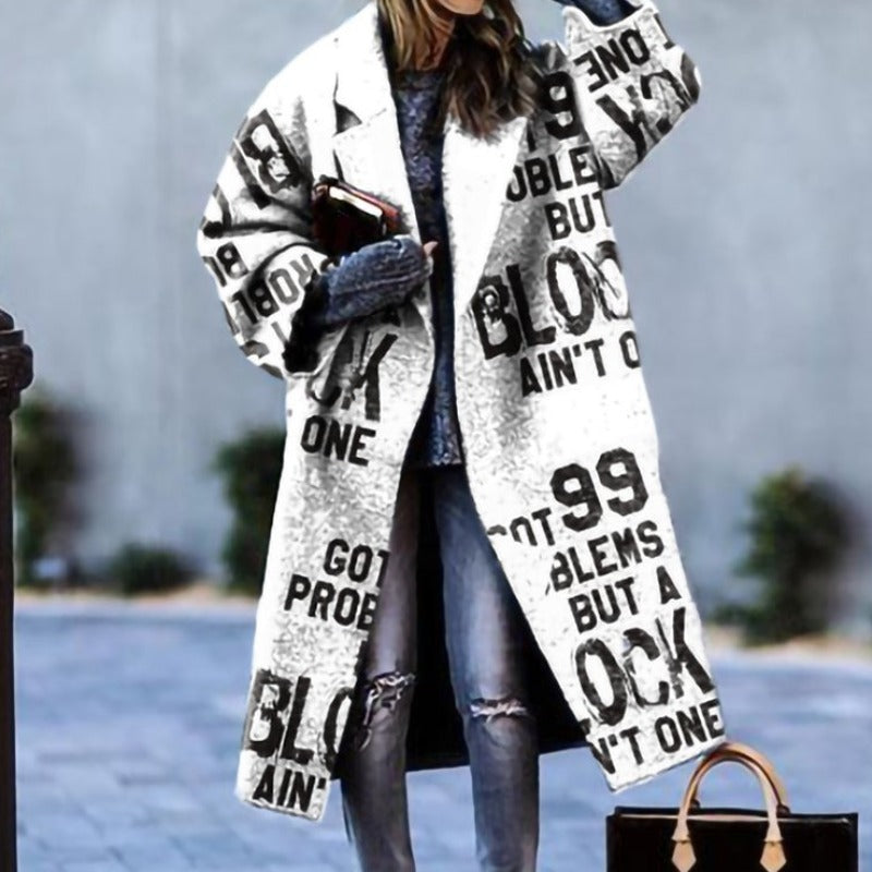 Gabardina larga para mujer, cálida y acogedora para el invierno