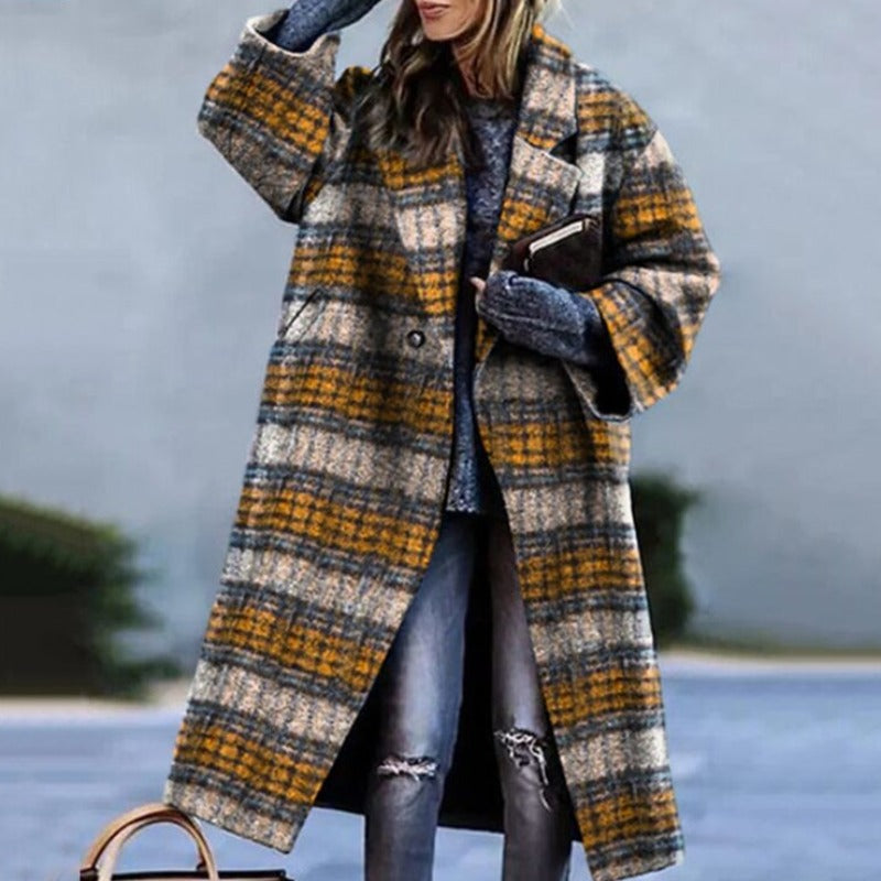 Gabardina larga para mujer, cálida y acogedora para el invierno