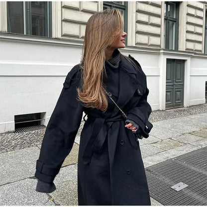 Abrigo trench oversize de invierno para mujer