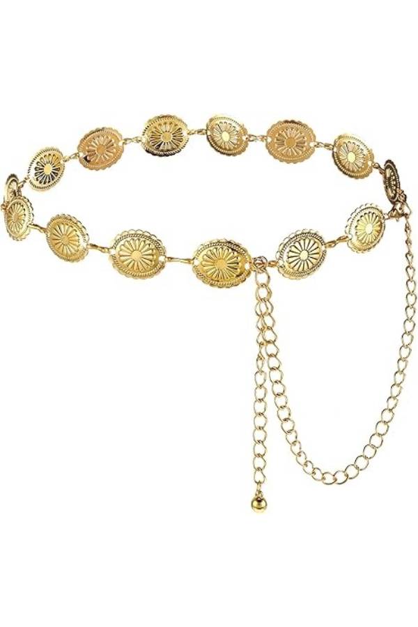 Cinturón de cadena con diseño dorado