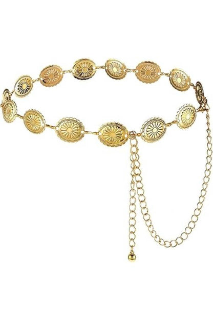 Cinturón de cadena con diseño dorado