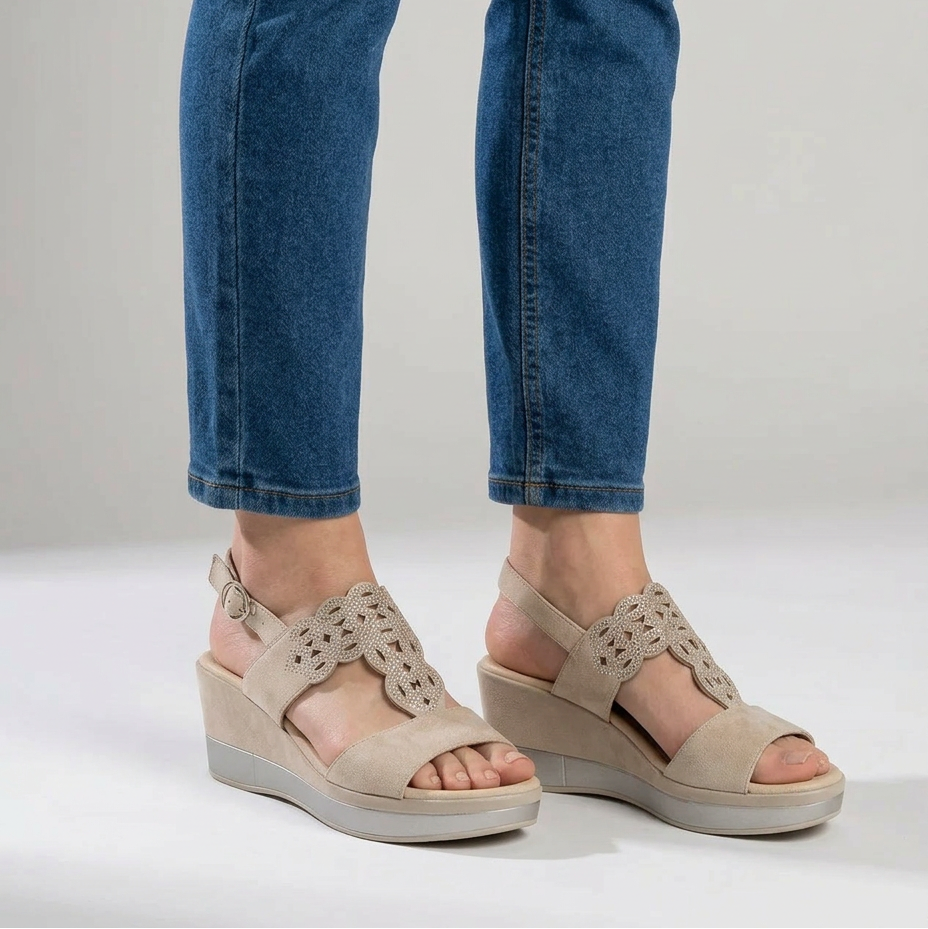 Rachele - Sandalia cómoda para mujer con cuña