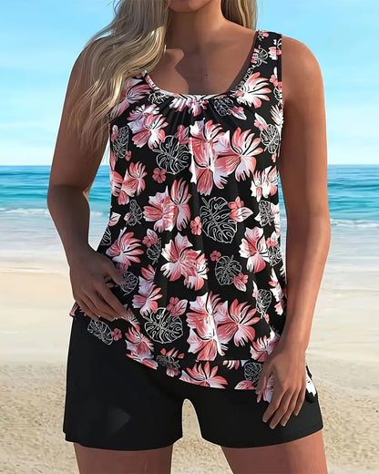 Tankini para la playa con estampado, dos piezas