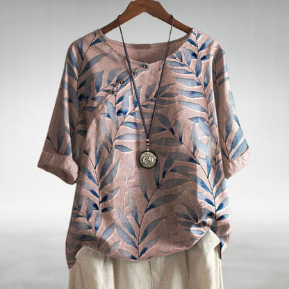 Blusa con Estampado de Hojas