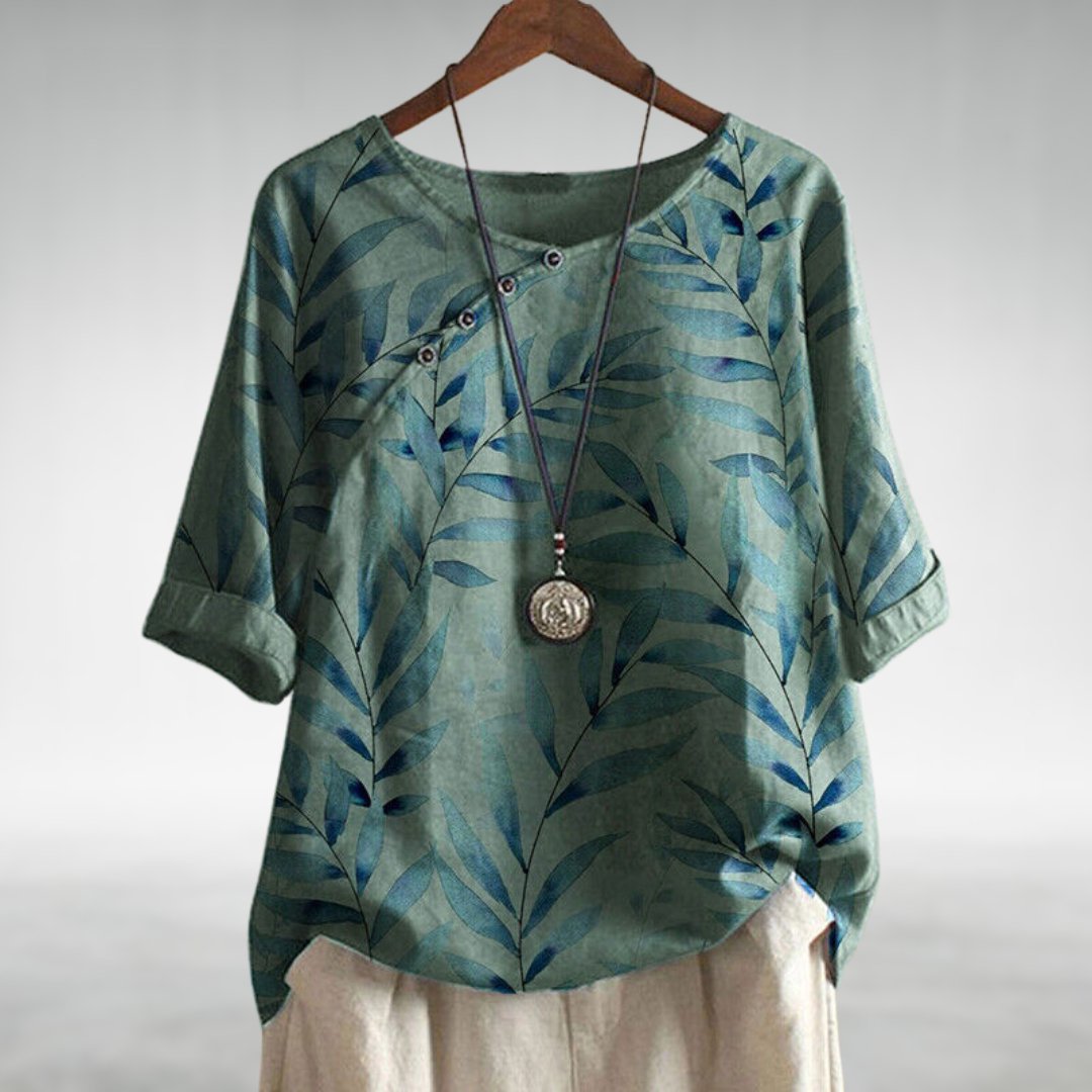Blusa con Estampado de Hojas