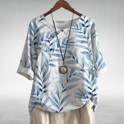 Blusa con Estampado de Hojas