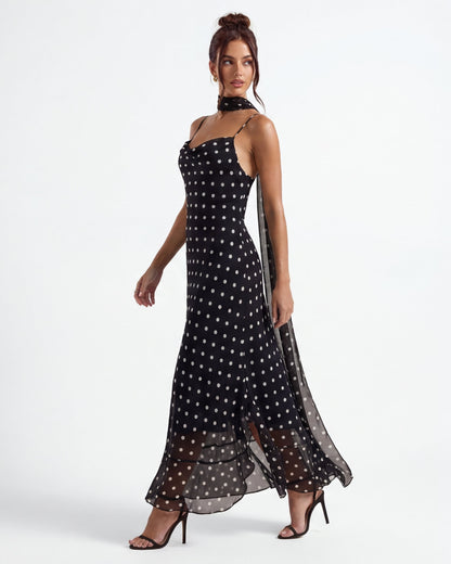 Maxi negro con lunares