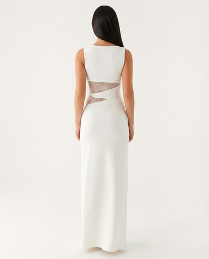Vestido maxi de encaje ilusión