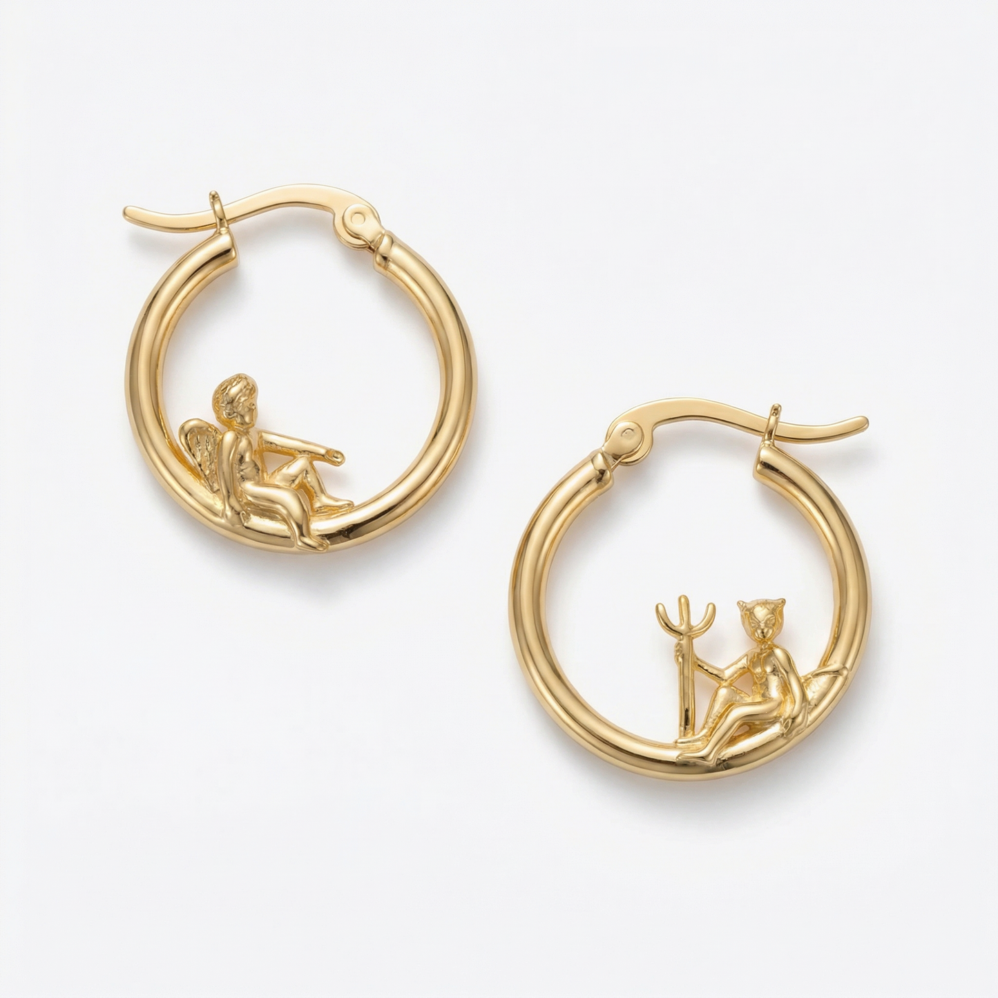 Aretes de aro Ángel y Diablo
