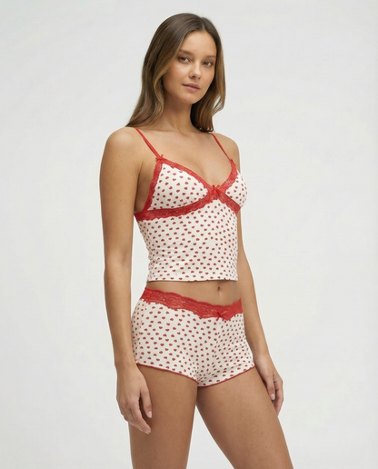 Conjunto de salón color cereza
