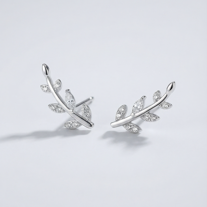 Pendientes de hojas brillantes