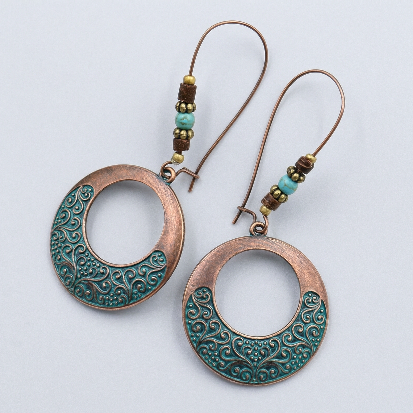 Pendientes boho  turquesa