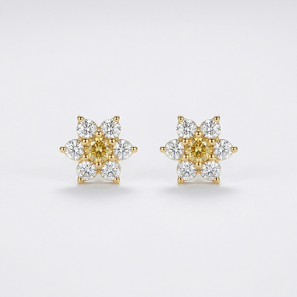 Aretes de cartílago con diseño de girasol