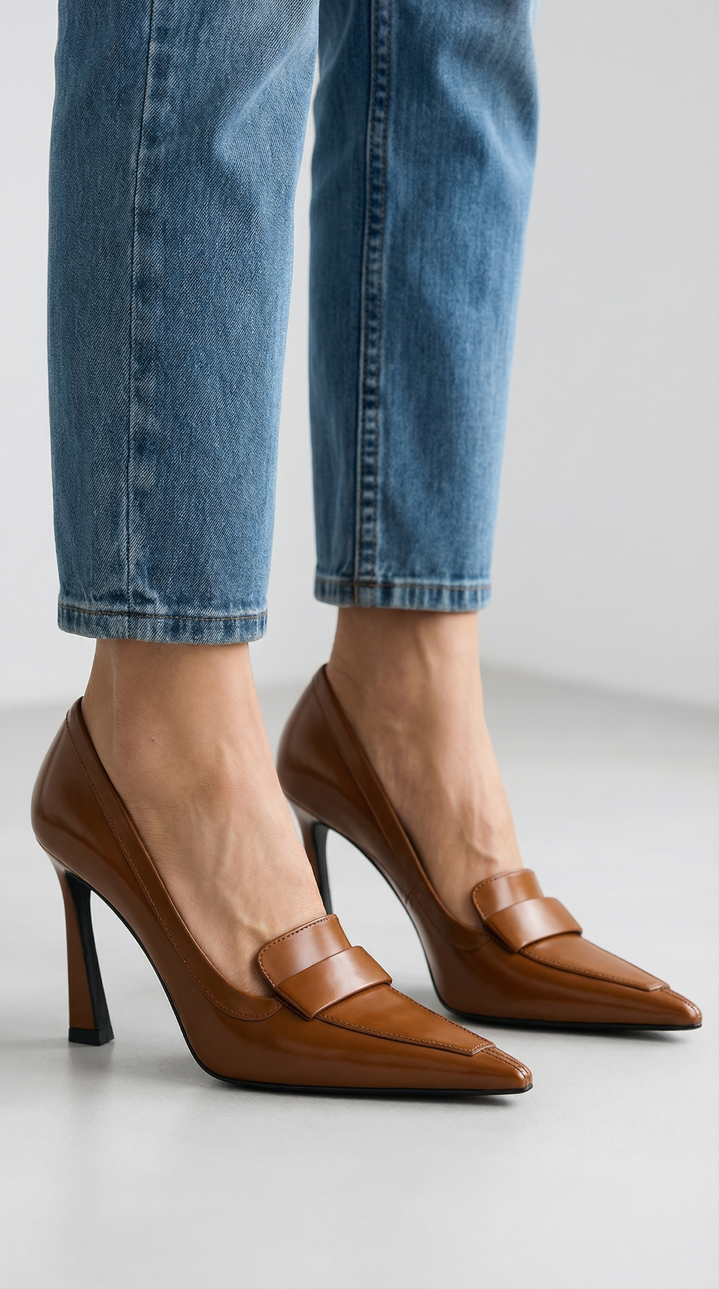 Tacones de aguja con acabado brillante