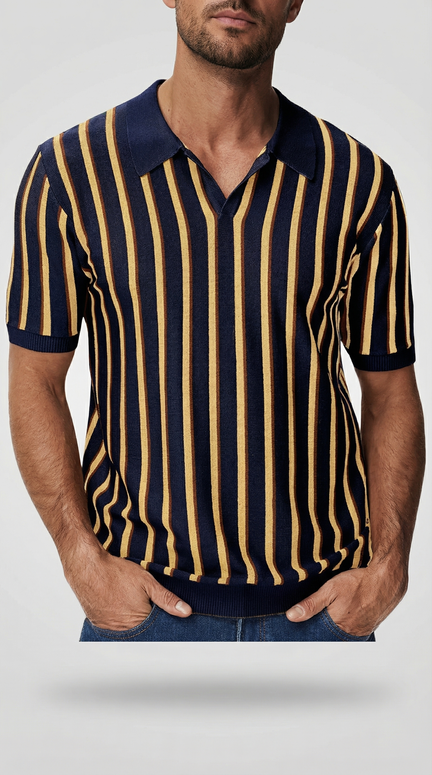 Top de punto a rayas de estilo urbano