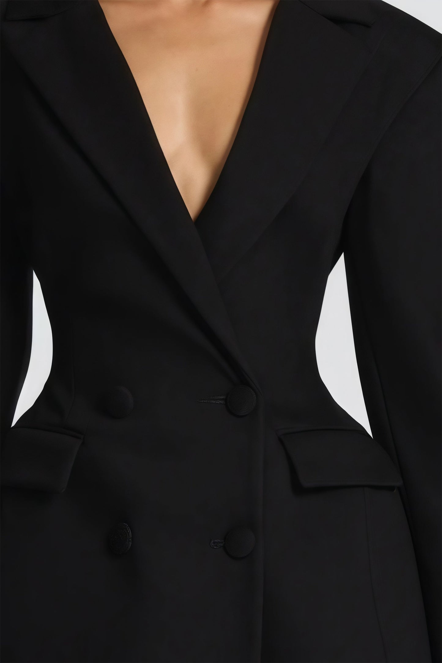 Vestido corto negro estilo blazer