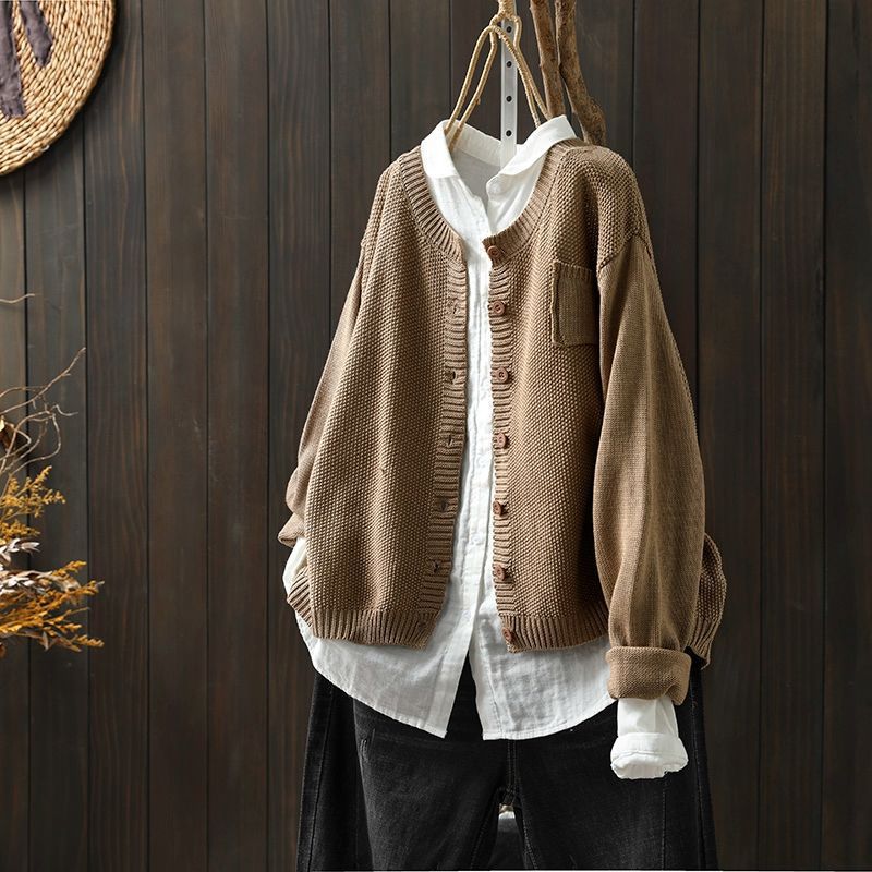 Chaqueta de punto de gran tamaño