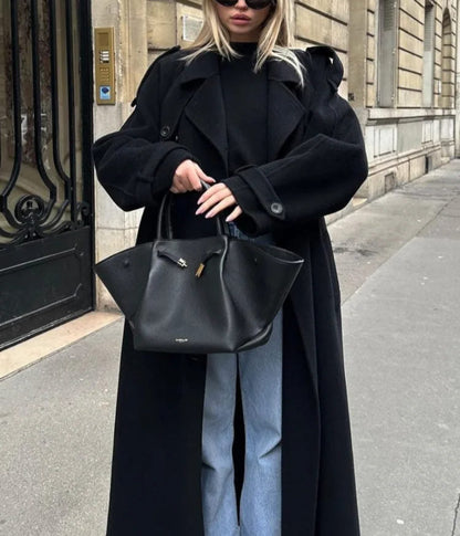 Abrigo trench oversize de invierno para mujer