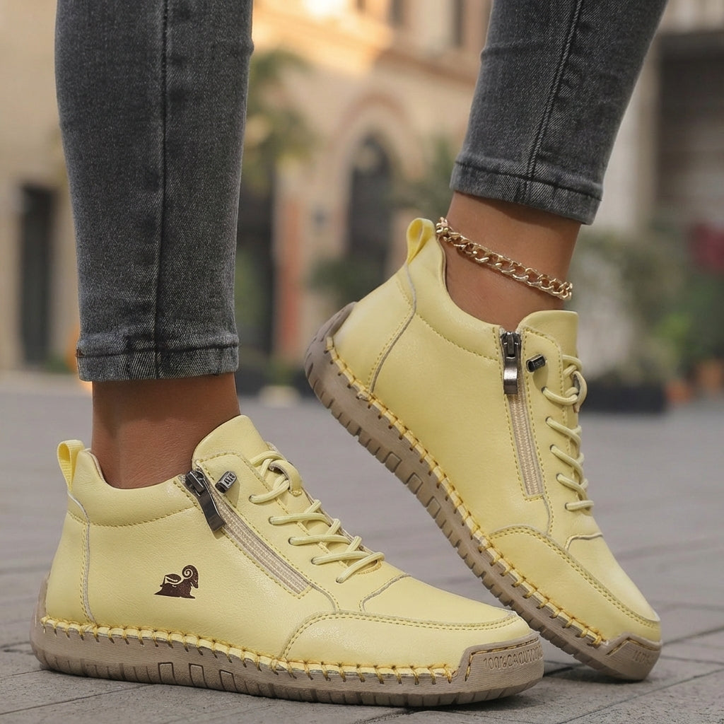 Flora Zapatos ortopédicos cómodos con cremallera