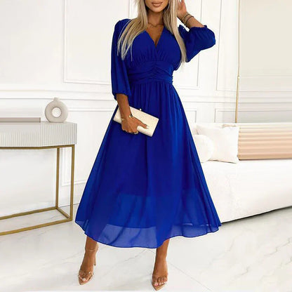 Vestido de gasa ligera con escote en V