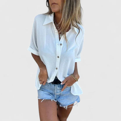 Blusa de Manga Corta Suelta