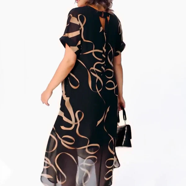 Amaya™ | Vestido midi con estampado artístico
