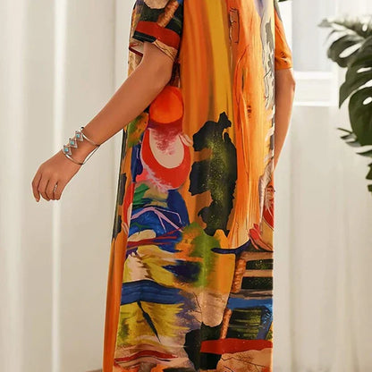 Vestido con estampado artístico