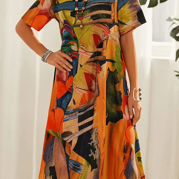 Vestido con estampado artístico