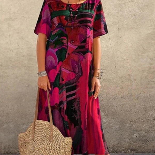 Vestido con estampado artístico