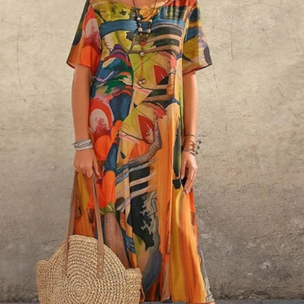 Vestido con estampado artístico