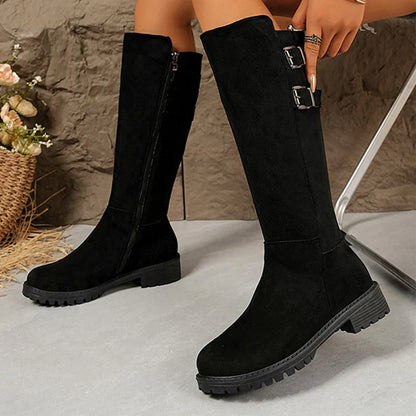 Botas altas con cremallera lateral