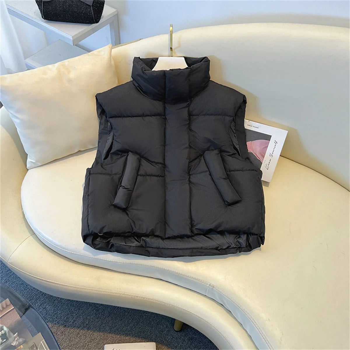 Chaleco acolchado con cuello alto