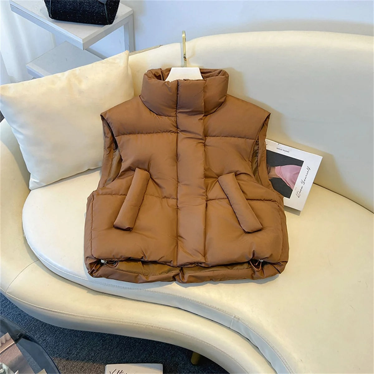 Chaleco acolchado con cuello alto